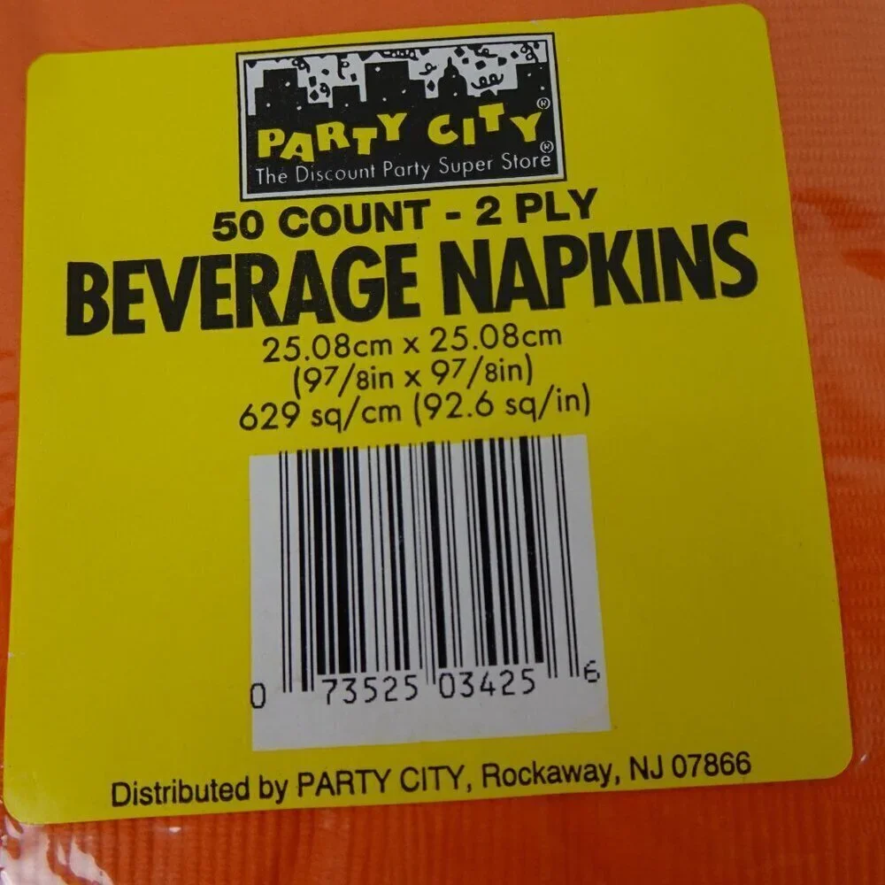 Paper Napkins Animal Print Orange 7 Packs Unopened Cocktail Decoupage Party